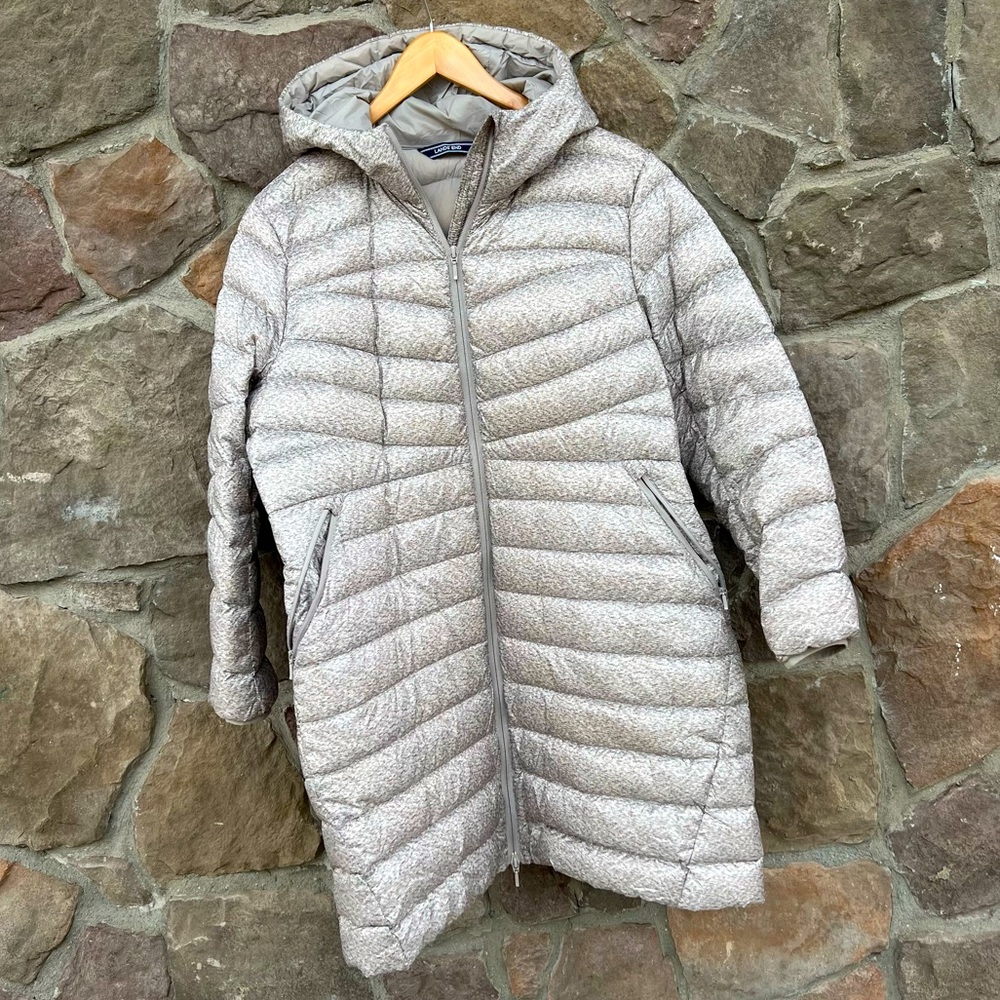 Land’s End ultralight packable long down coat